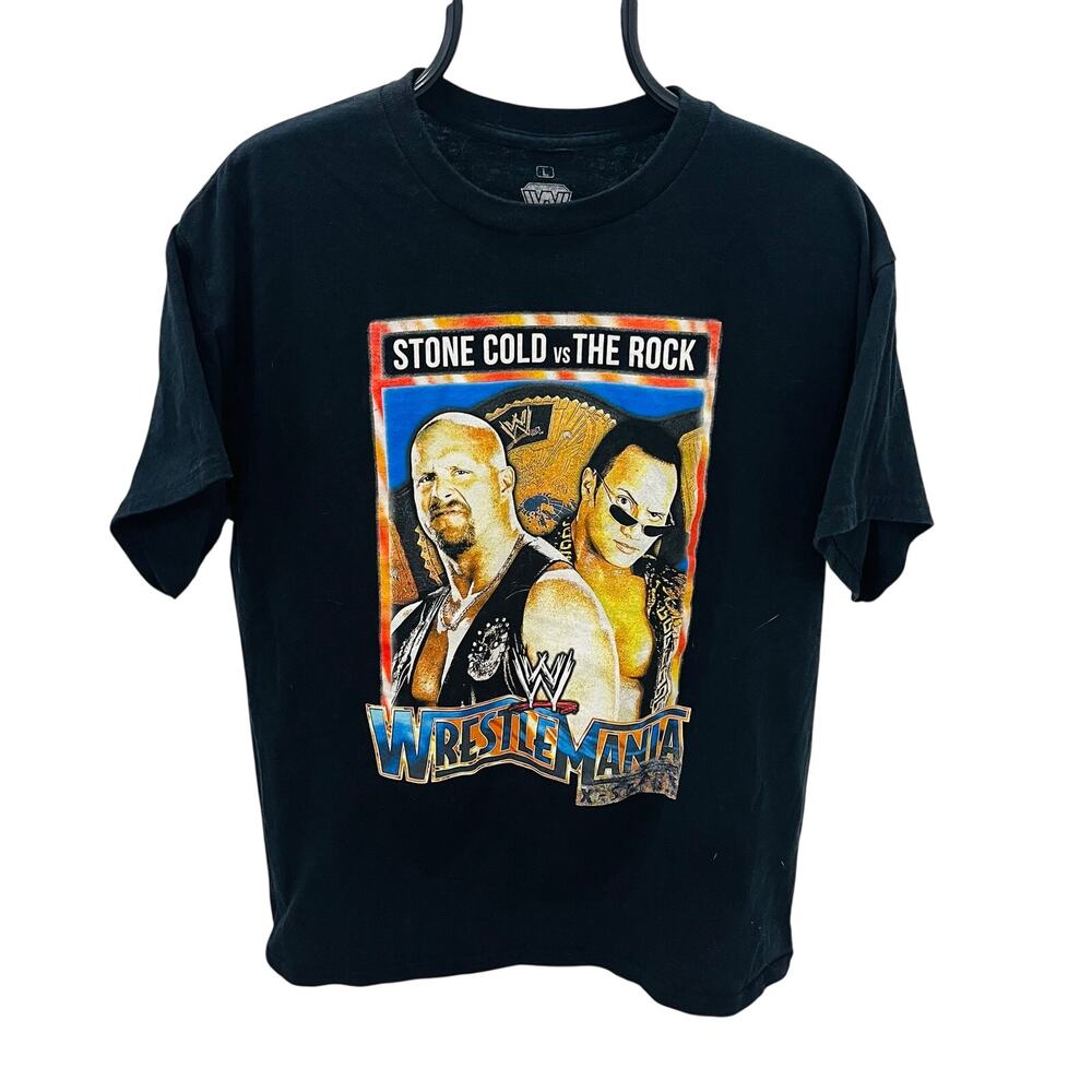WWE Legends WrestleMania 17 T-Shirt Mens Large Stone Cold vs The Rock X-Seven
